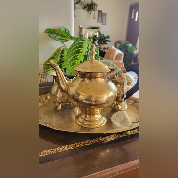 Brass Tea Set with Tray - Picture 2 of 8